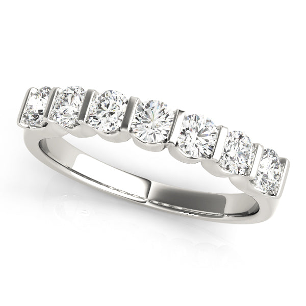 14K White Gold 1 CT Diamond Wedding Band