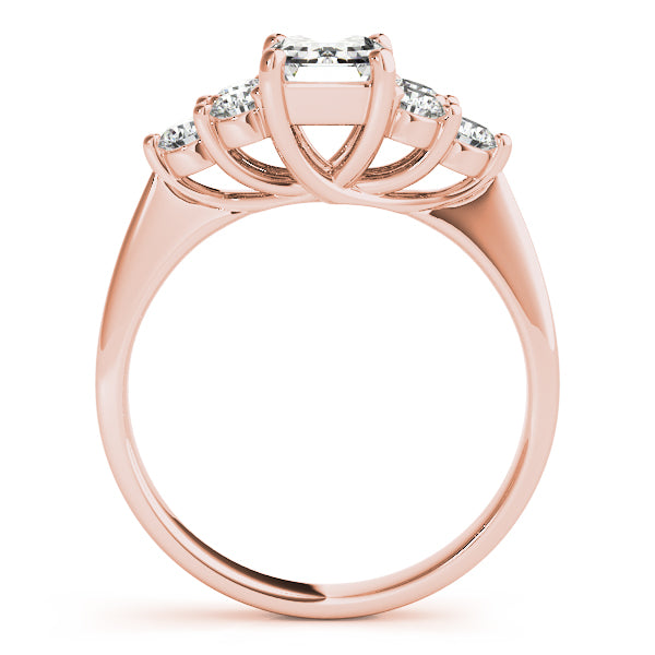 Rose Gold Emerald Diamond Fashion Ring 0.56ctw