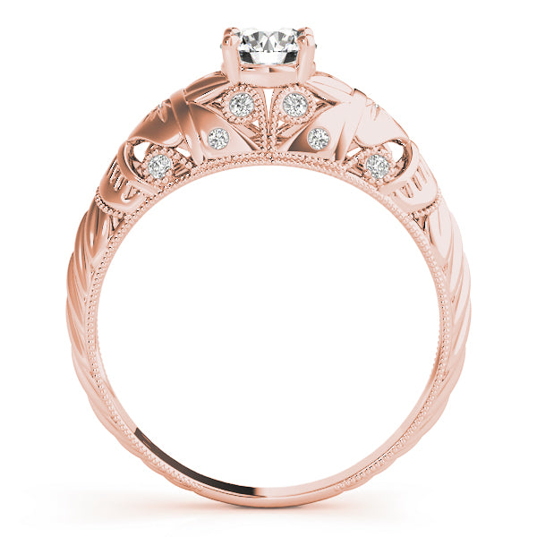 14K Rose Gold Vintage Diamond Engagement Ring