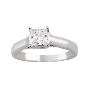 14K White Gold Diamond Trellis Engagement Ring