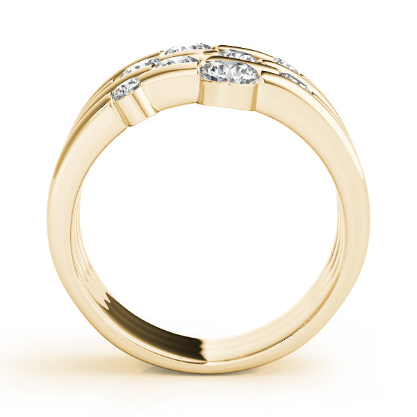 14K Yellow Gold Round Diamond Fashion Ring