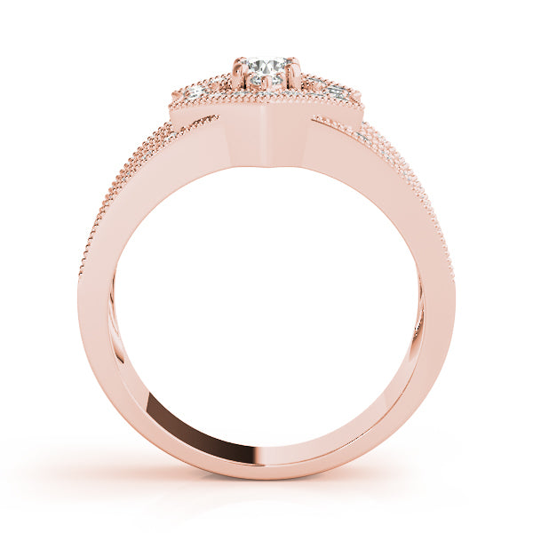 14K Rose Gold Round Diamond Fashion Ring