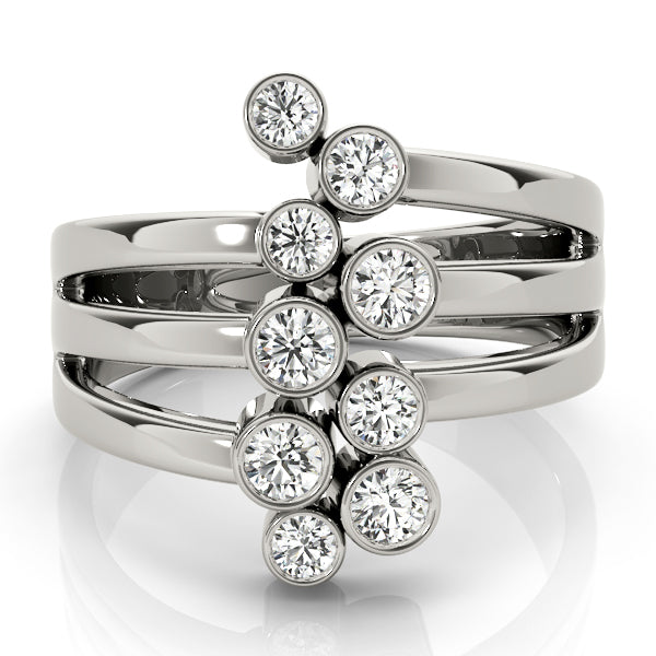 14K White Gold Round Diamond Fashion Ring