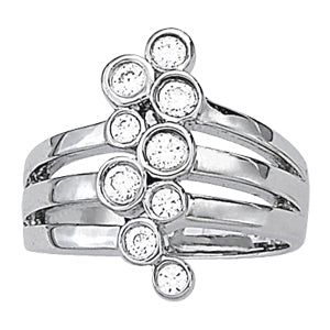 Platinum 1 CT Round Diamond Fashion Ring