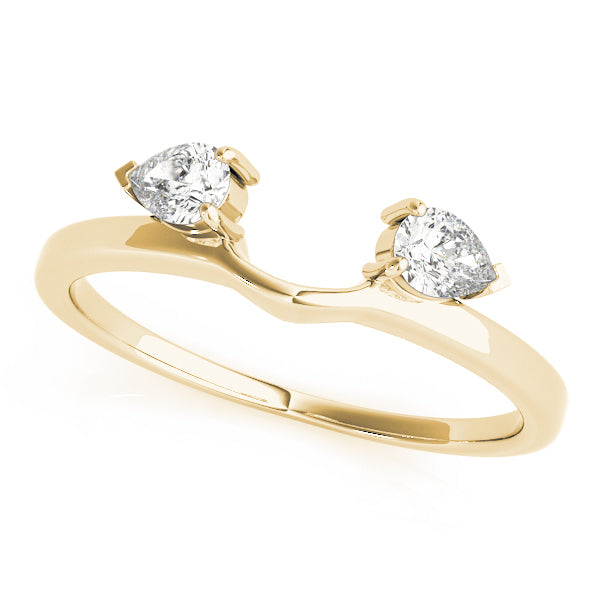 14K Yellow Gold Pear Diamond Wedding Ring
