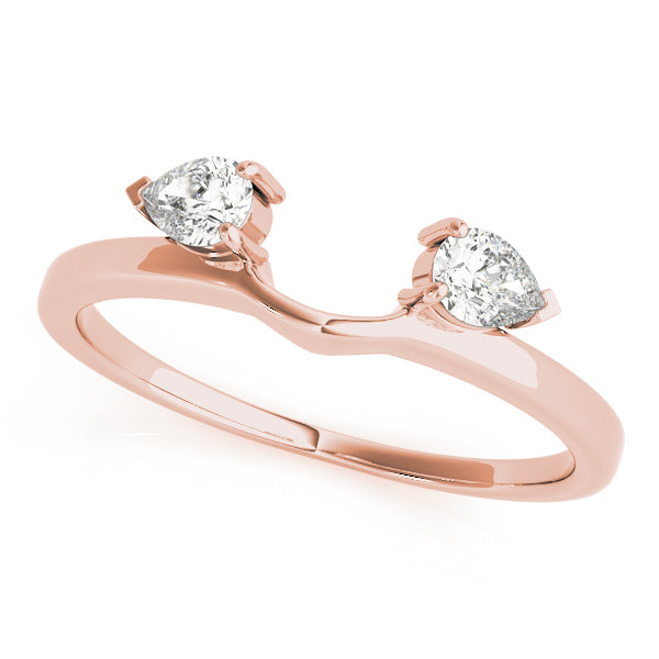 18K Rose Gold Pear Diamond Wedding Ring