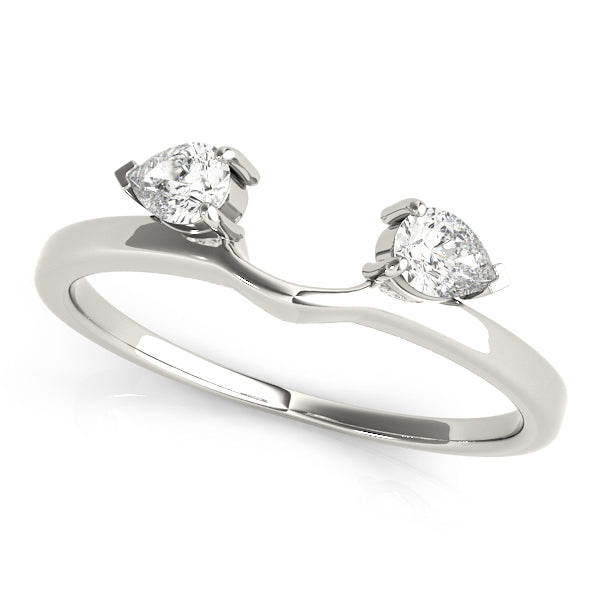 18K White Gold Pear Diamond Wedding Ring