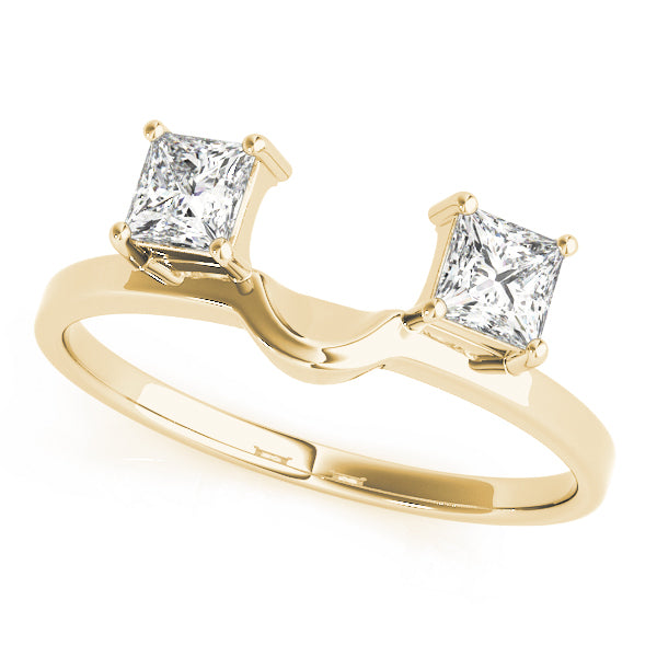 14K Yellow Gold Square Diamond Wedding Ring