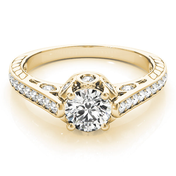 18K Yellow Gold Vintage Diamond Engagement Ring