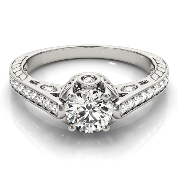Vintage 0.8CT Round Diamond Engagement Ring