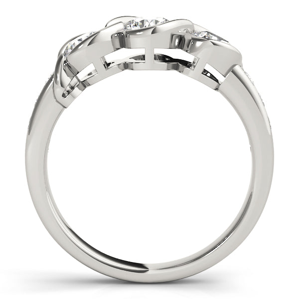 Round Diamond Three Stone Engagement Ring