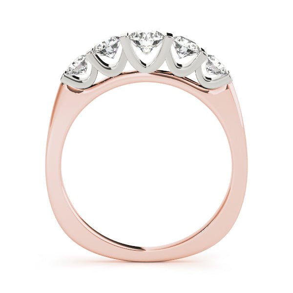 14K Rose Gold Round Diamond Wedding Ring