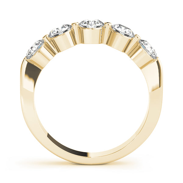 18K Yellow Gold 5-Stone Diamond Wedding Ring