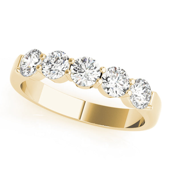 18K Yellow Gold 5-Stone Diamond Wedding Ring