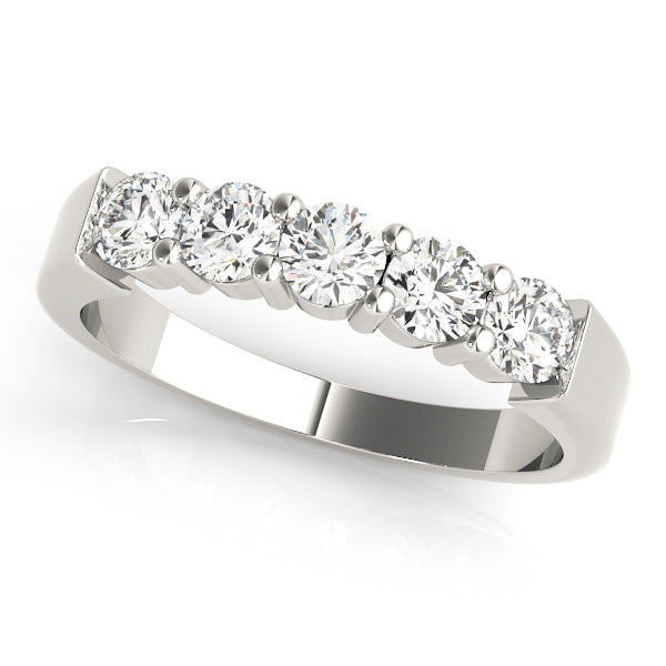 14K White Gold 5-Stone Diamond Wedding Ring