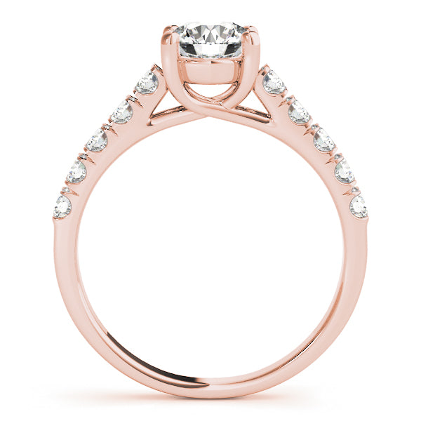 14K Rose Gold 1 CT Diamond Single Row Engagement Ring