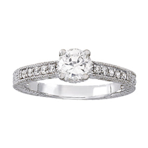 Vintage 1.0 CT Round Diamond Engagement Ring