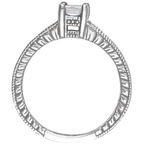 Vintage 0.75 CT Square Diamond Engagement Ring