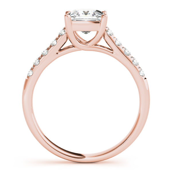 14K Rose Gold Square Diamond Trellis Ring