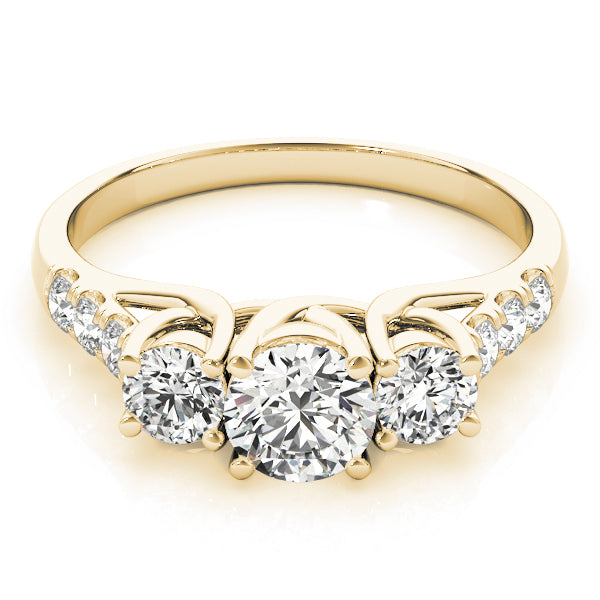 18K Yellow Gold 1/2 CT Round Diamond Engagement Ring
