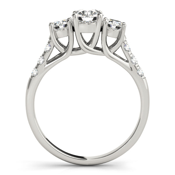 Platinum 1/2 CT Round Diamond Three-Stone Engagement Ring