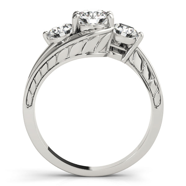 1 CT Round Diamond Three Stone Engagement Ring