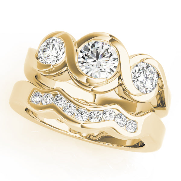 14K Yellow Gold 1 CT Round Diamond Engagement Ring