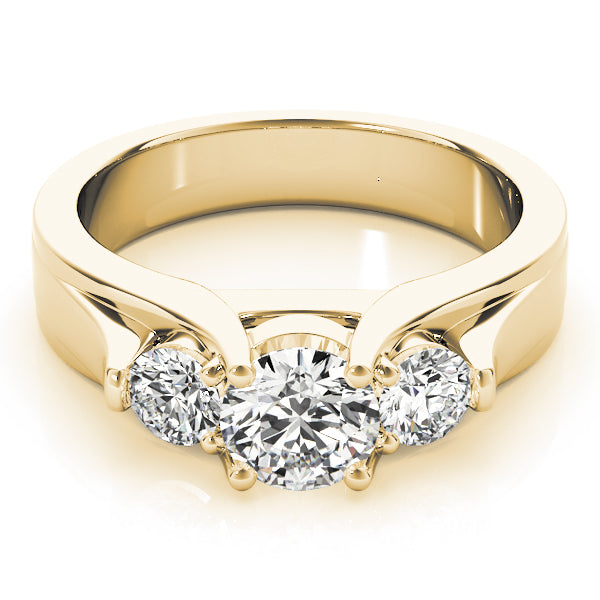 14K Yellow Gold 1 CT Round Diamond Engagement Ring