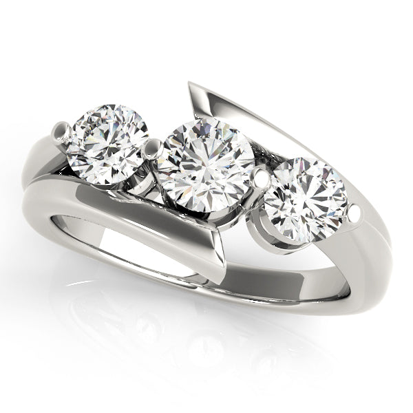 Round Diamond Three Stone Engagement Ring