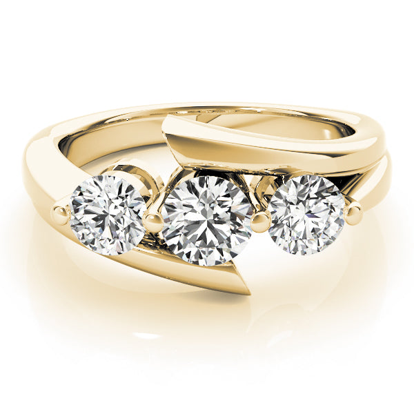 14K Yellow Gold 1 ct Diamond Three-Stone Ring