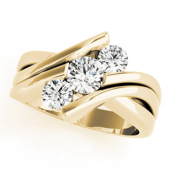 14K Yellow Gold 1 CT Diamond Three-Stone Engagement Ring