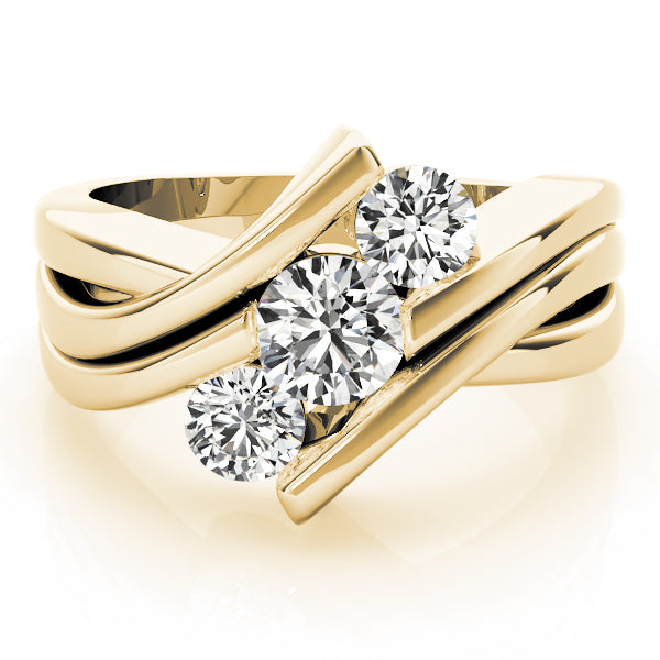 14K Yellow Gold 1 CT Diamond Three-Stone Engagement Ring