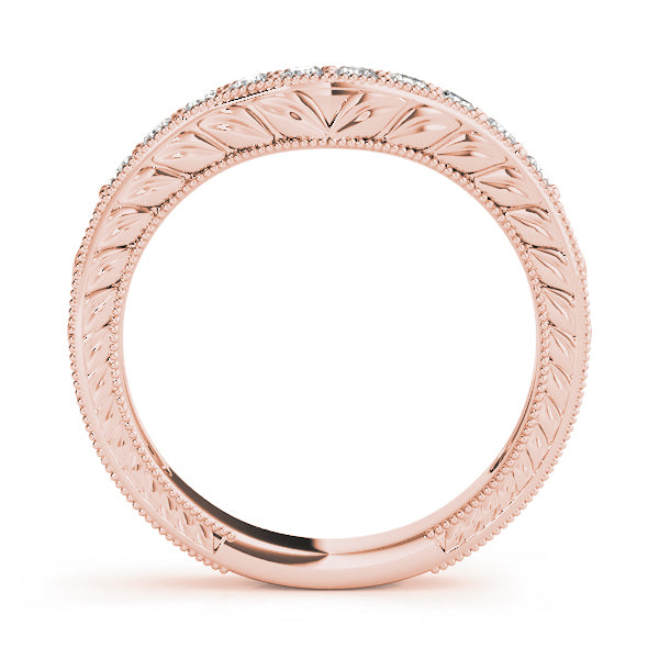 14K Rose Gold Round Diamond Wedding Ring