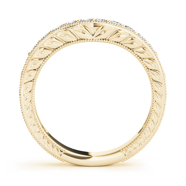 14K Yellow Gold Round Diamond Wedding Ring