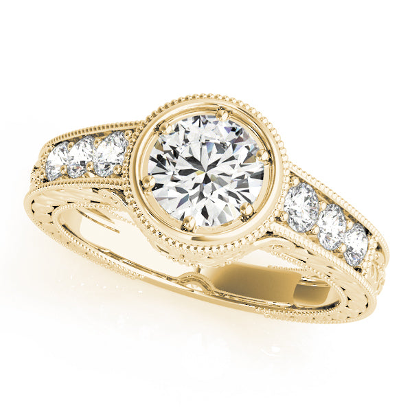 18K Yellow Gold Vintage 1 ct Diamond Engagement Ring