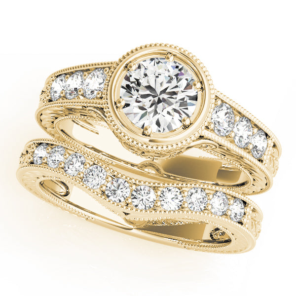 18K Yellow Gold Vintage Diamond Engagement Ring