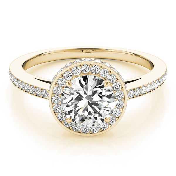 14K Yellow Gold 1 ct Diamond Halo Engagement Ring