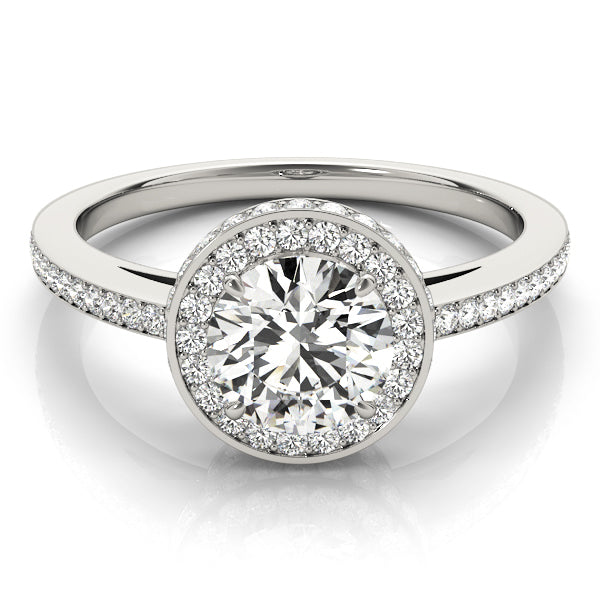 Round Diamond Halo Engagement Ring