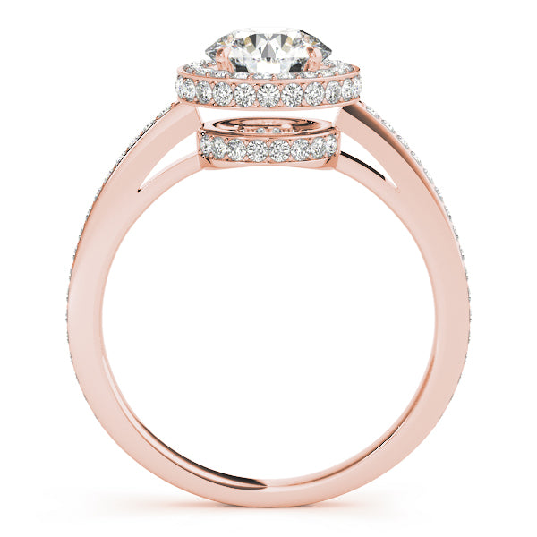 14K Rose Gold 1.5 ctw Diamond Halo Engagement Ring