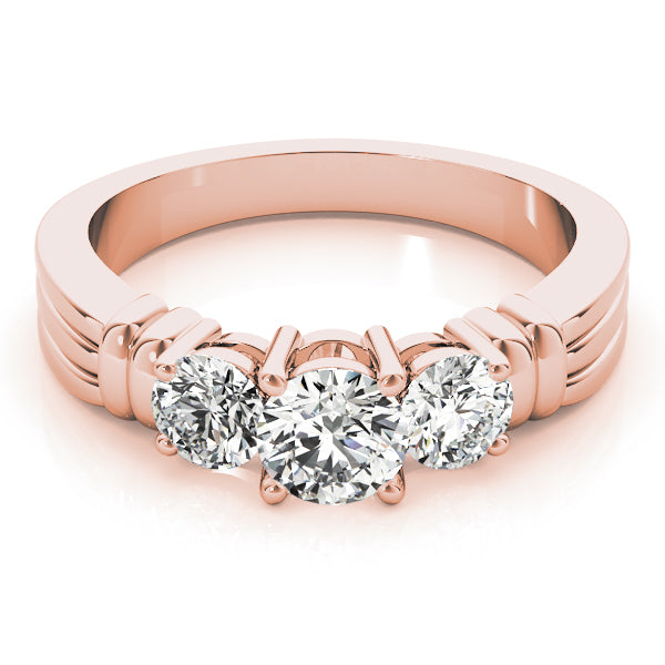 14K Rose Gold 1 CT Diamond Three-Stone Engagement Ring