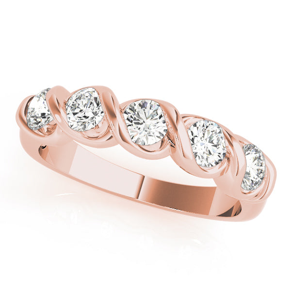 14K Rose Gold 1ctw Diamond Wedding Band
