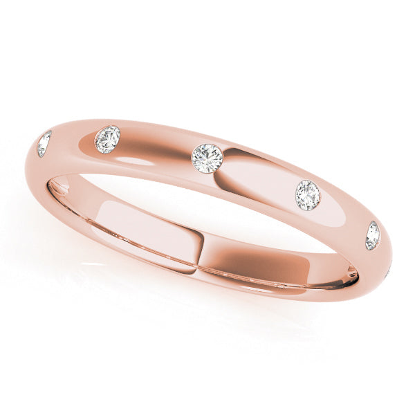14K Rose Gold 7-Diamond Wedding Ring