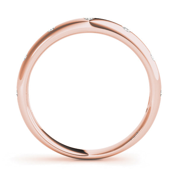 18K Rose Gold Multi-Diamond Wedding Ring