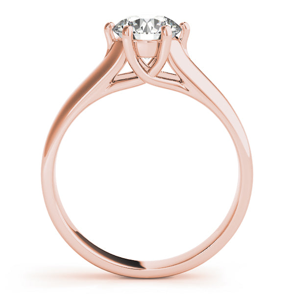 14K Rose Gold 1ct Round Diamond Solitaire Ring