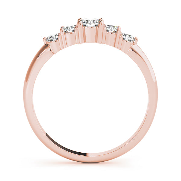 14K Rose Gold Round Diamond Wedding Ring