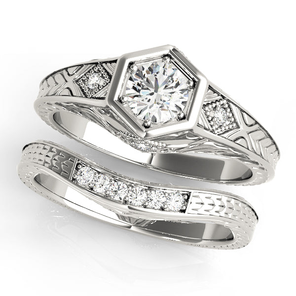 Vintage 0.33CT Round Diamond Engagement Ring