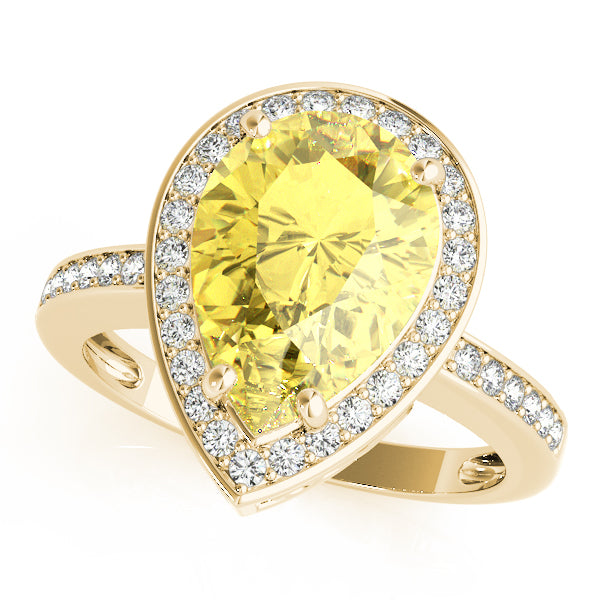 14K Yellow Gold Diamond Cluster Fashion Ring