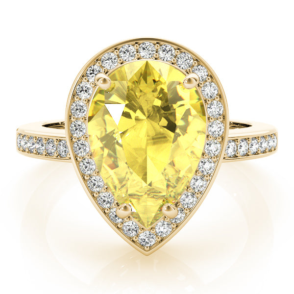 14K Yellow Gold Diamond Cluster Fashion Ring