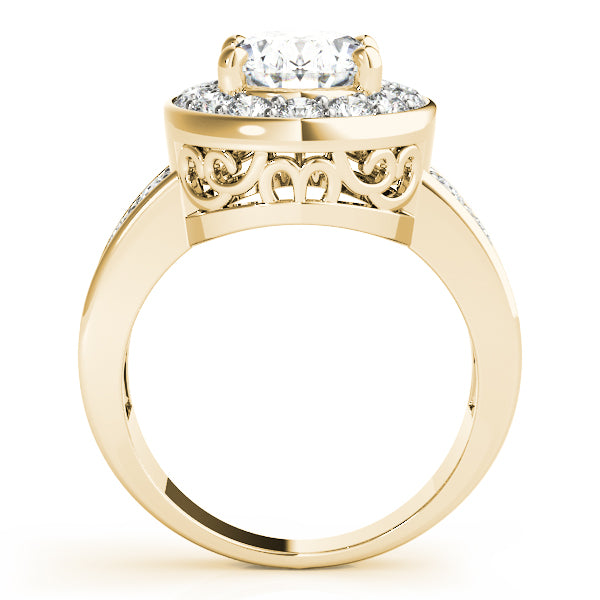 14K Yellow Gold Oval Diamond Fashion Ring