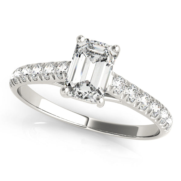 Emerald Diamond Trellis Engagement Ring